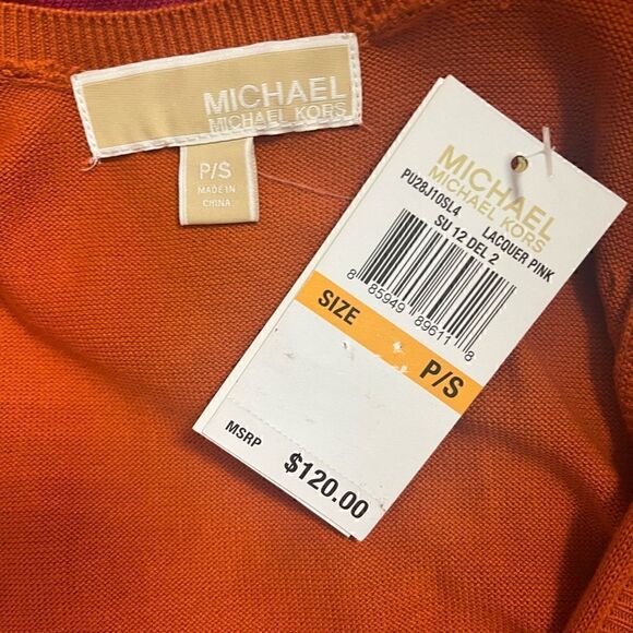 Michael Michael Kors Sleeveless Orange & Pink Mini Dress - Picture 7 of 8